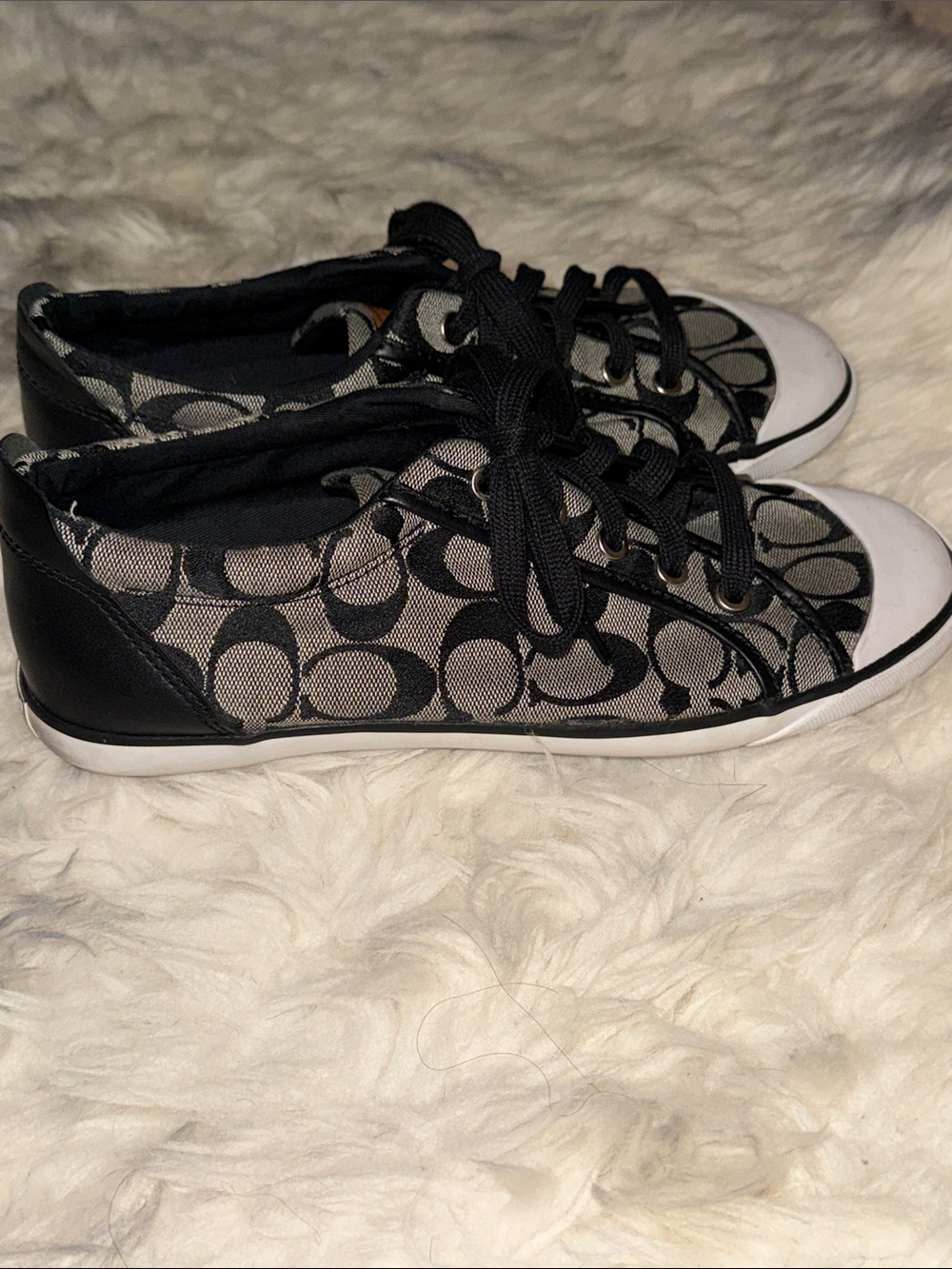 Coach Baret Black and Gray Signature Canvas Lace-Up Sneakers - Picture 5 of 6